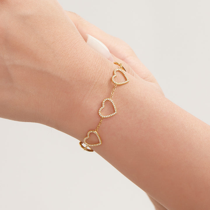 Empty hearts bracelet