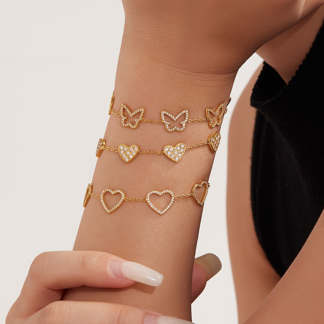 Filled hearts bracelet