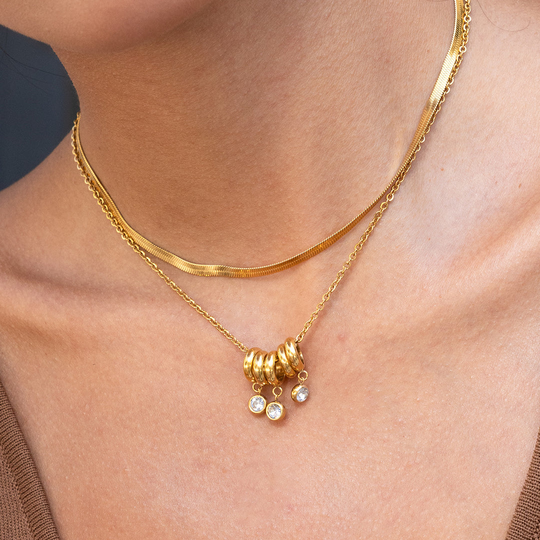 Sparkle loop drop necklace