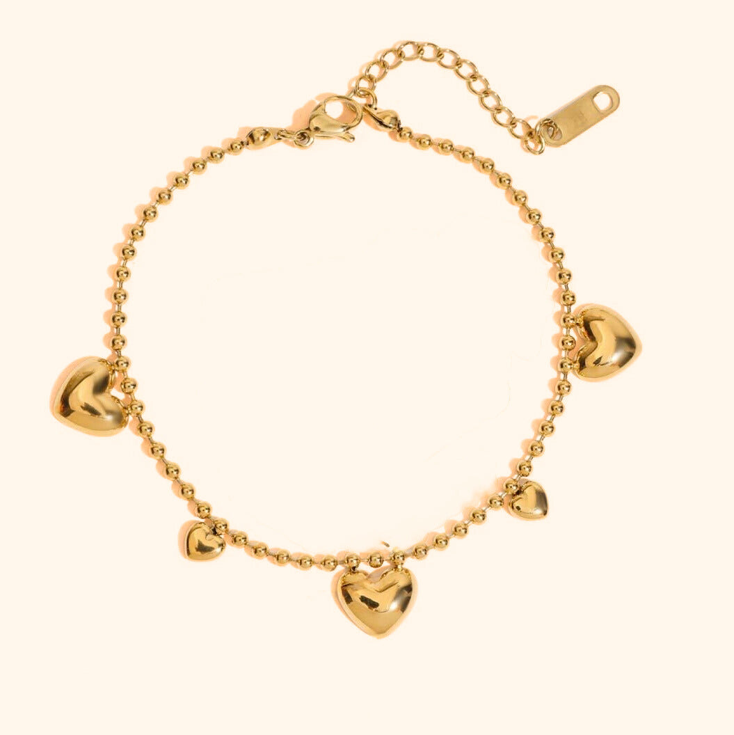 Bullet heart drop bracelet