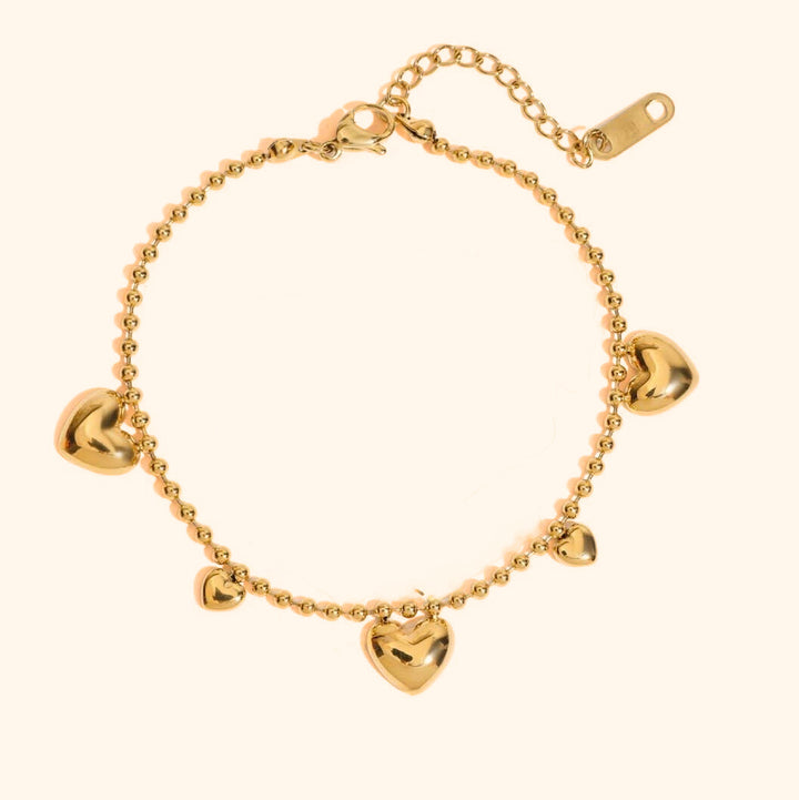 Bullet heart drop bracelet