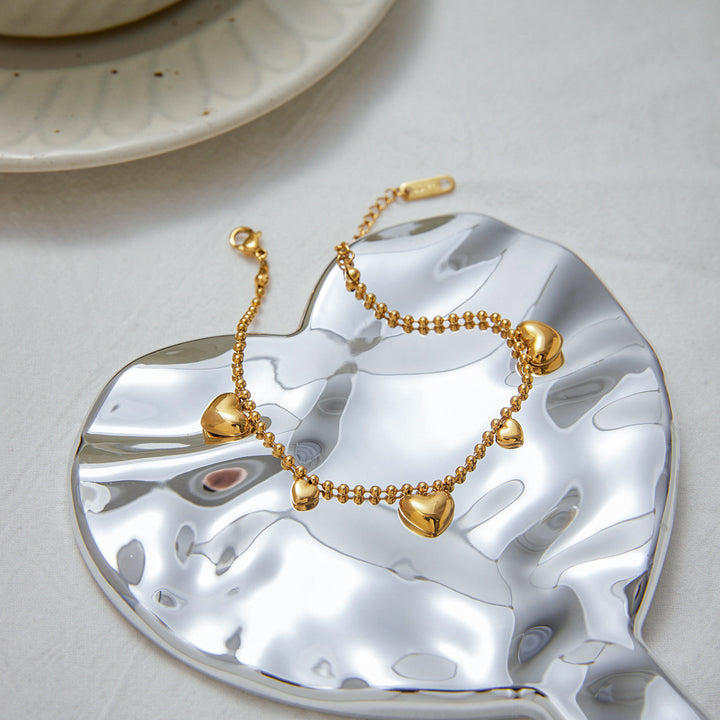 Bullet heart drop bracelet