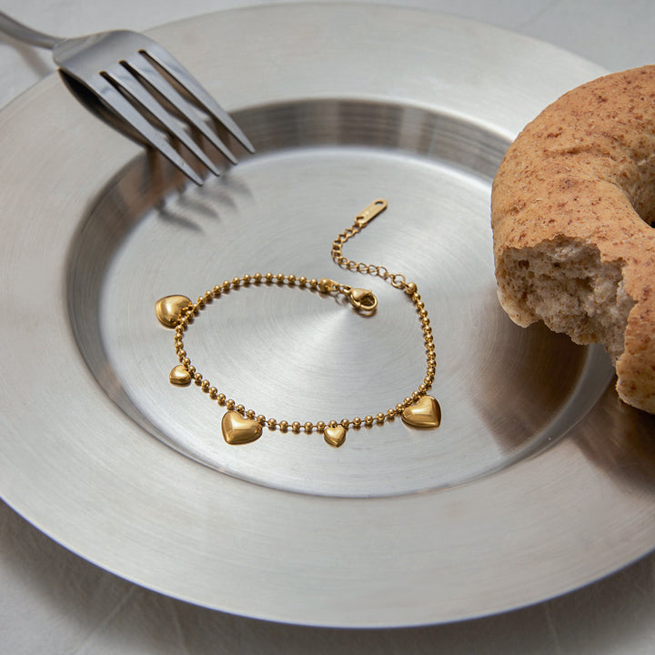 Bullet heart drop bracelet