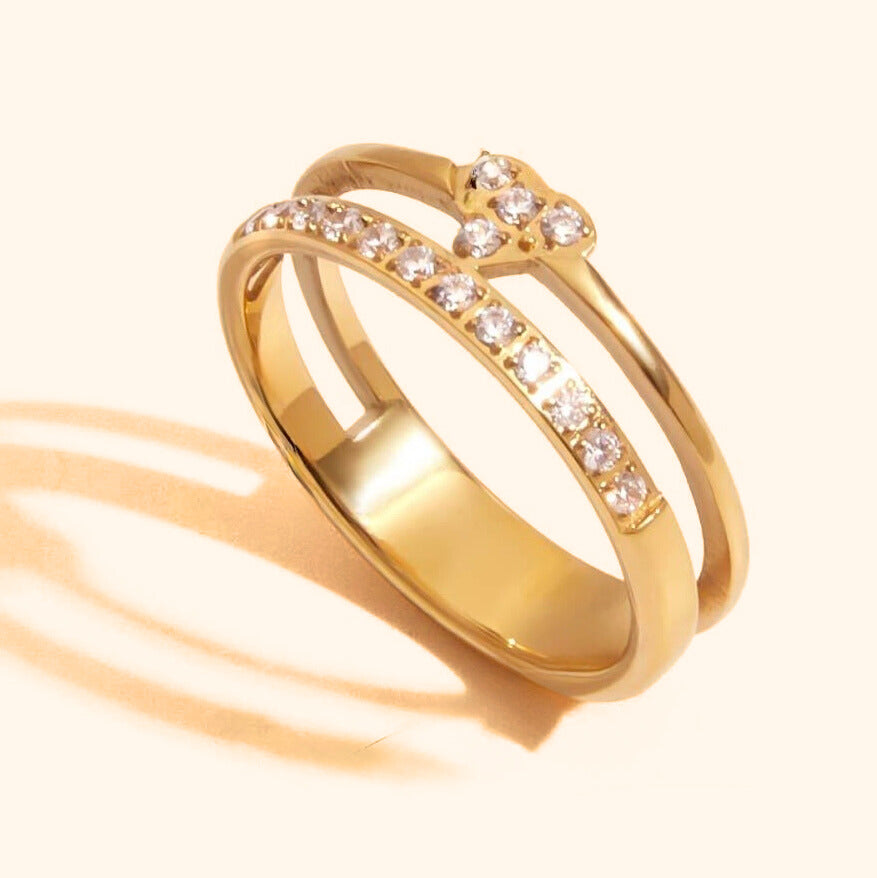 Layered heart ring