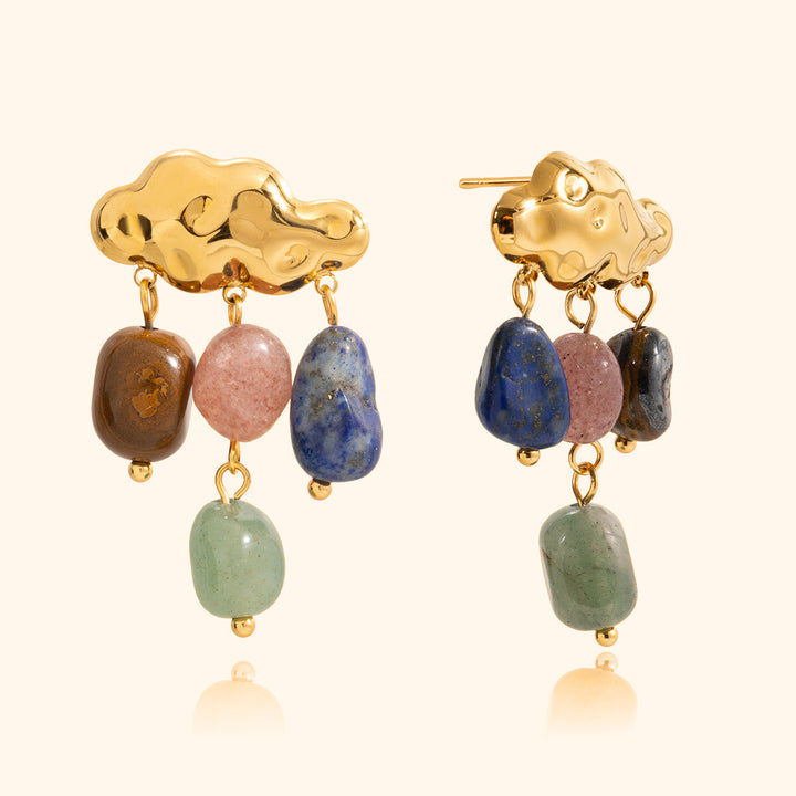 Gemstone cloud earrings