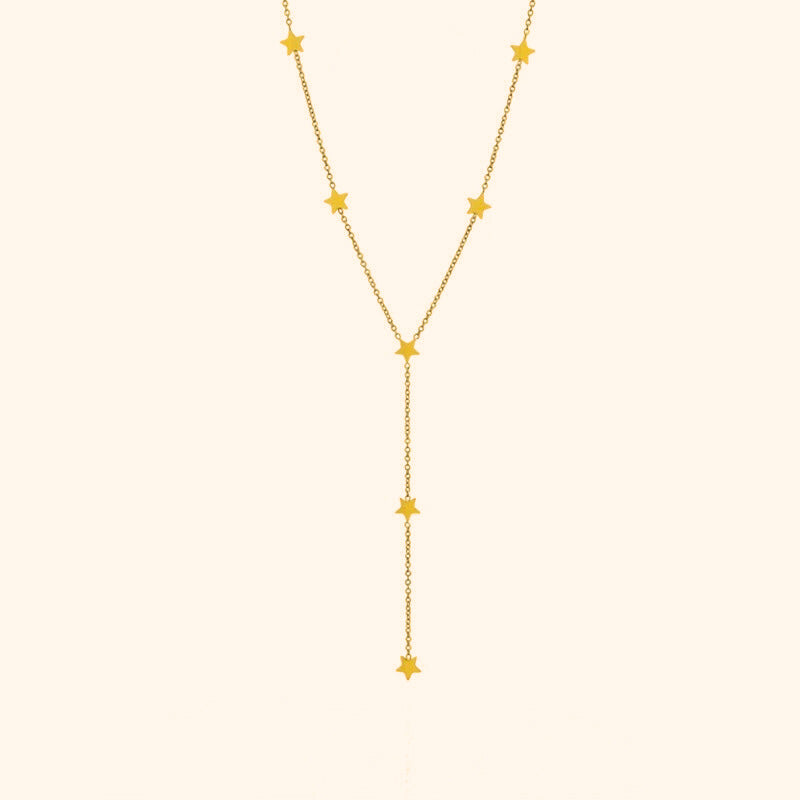 Dainty star Y dropdown necklace