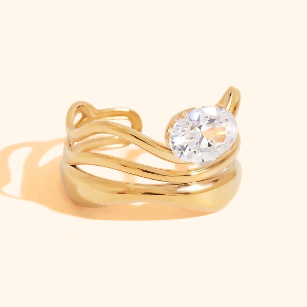 Crystal wave ring