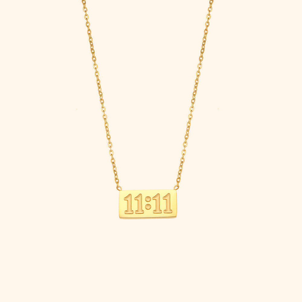 11:11 plaque necklace