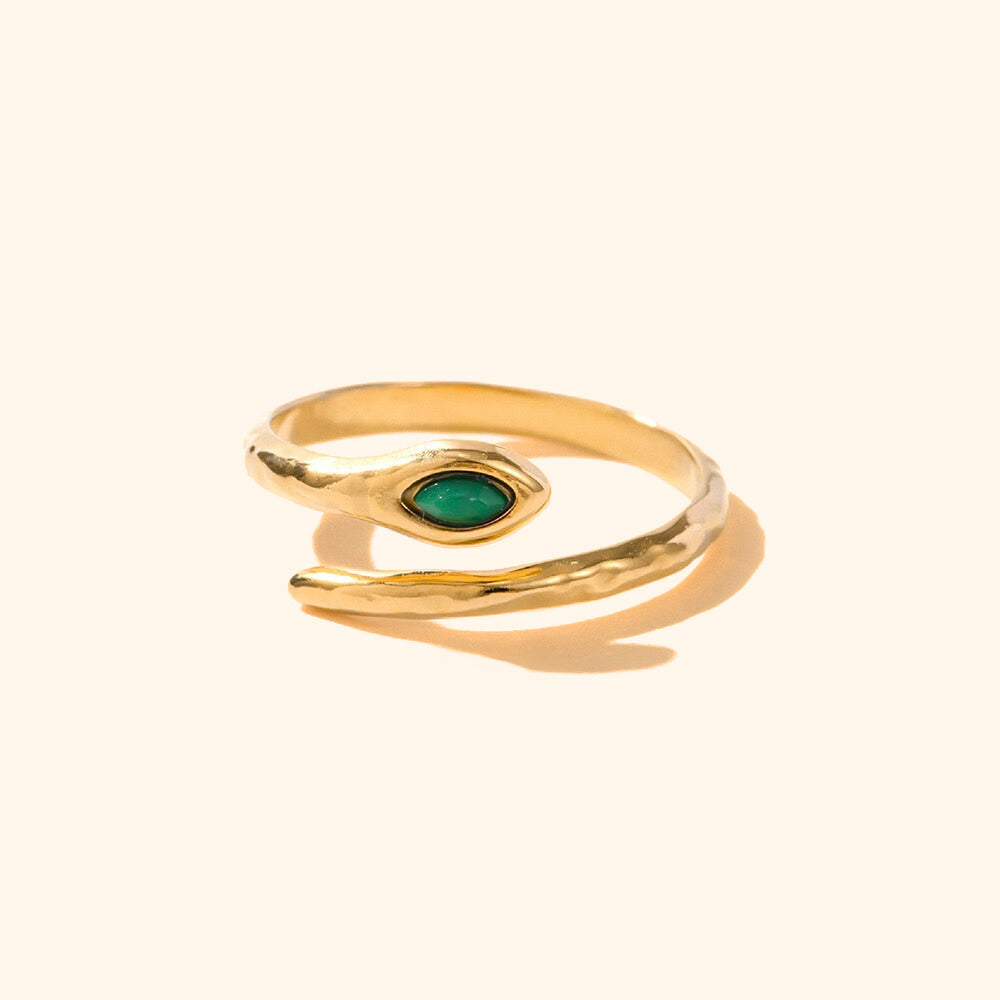 Malachite serpent ring