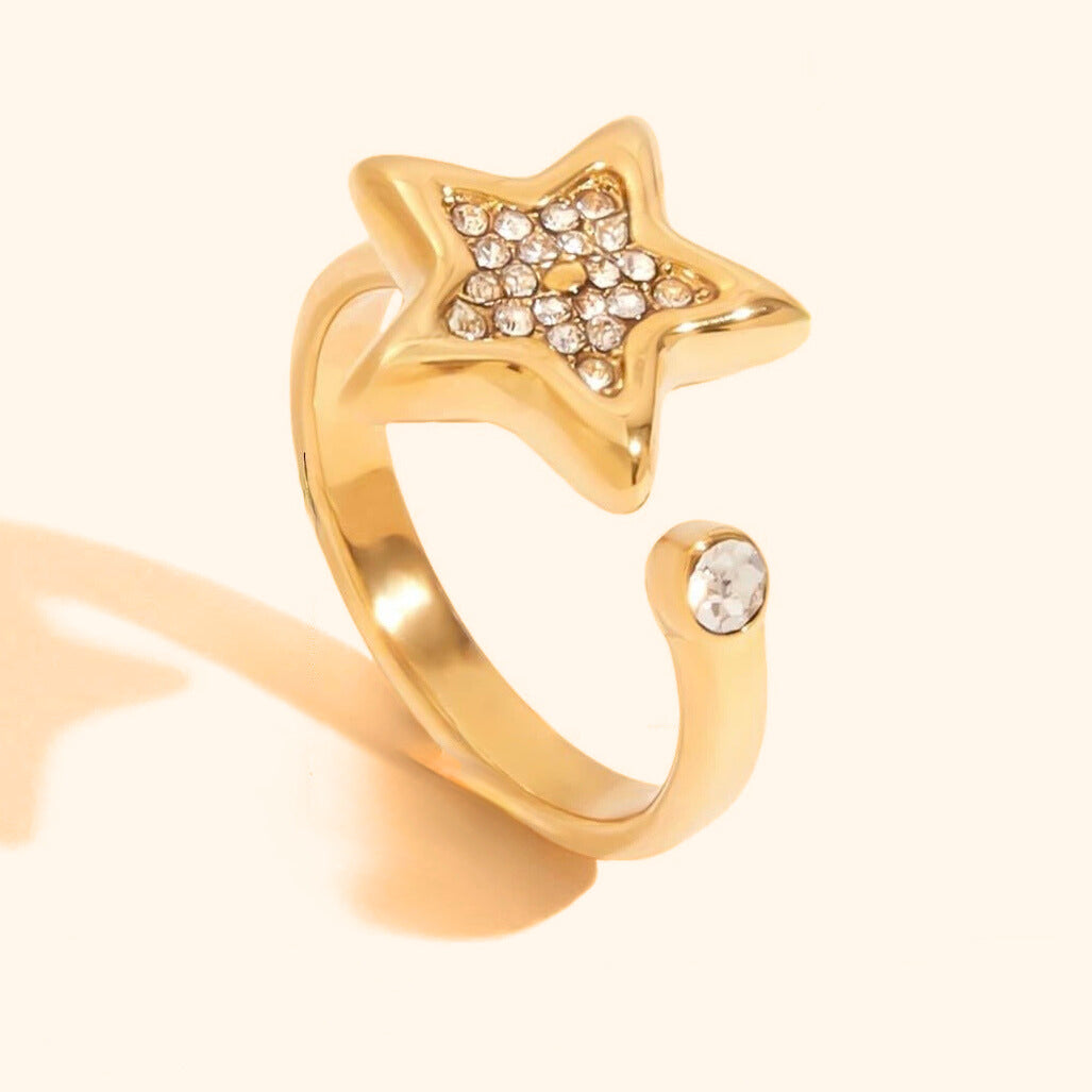 Bling star open ring