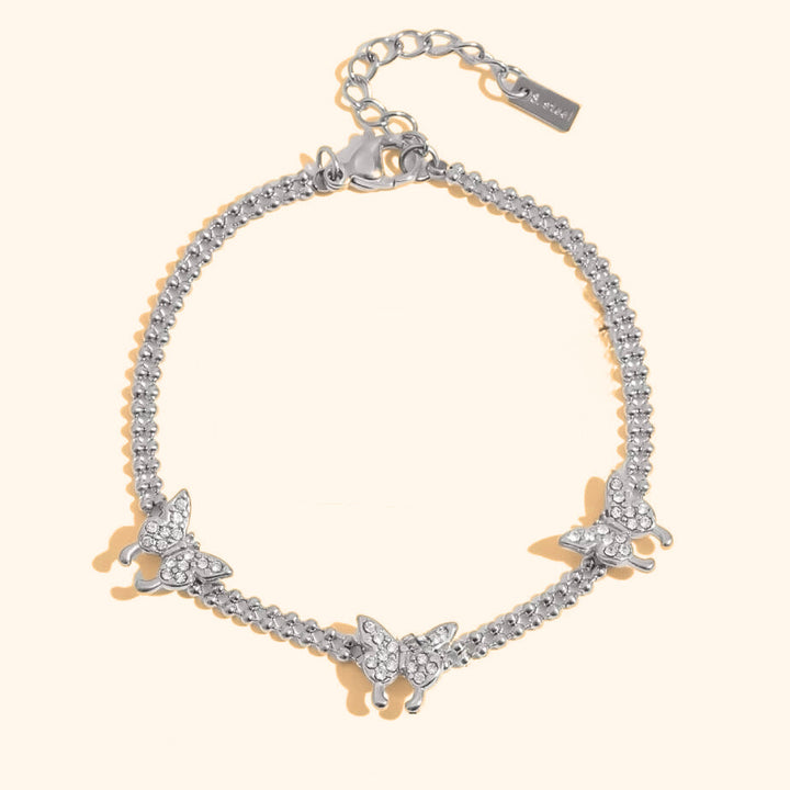 Butterfly bling bracelet in silver