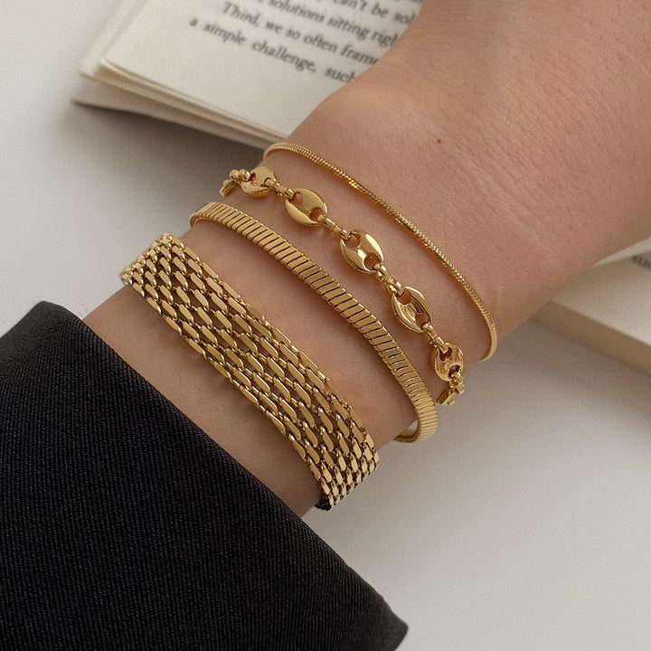 Thin bone bracelet gold