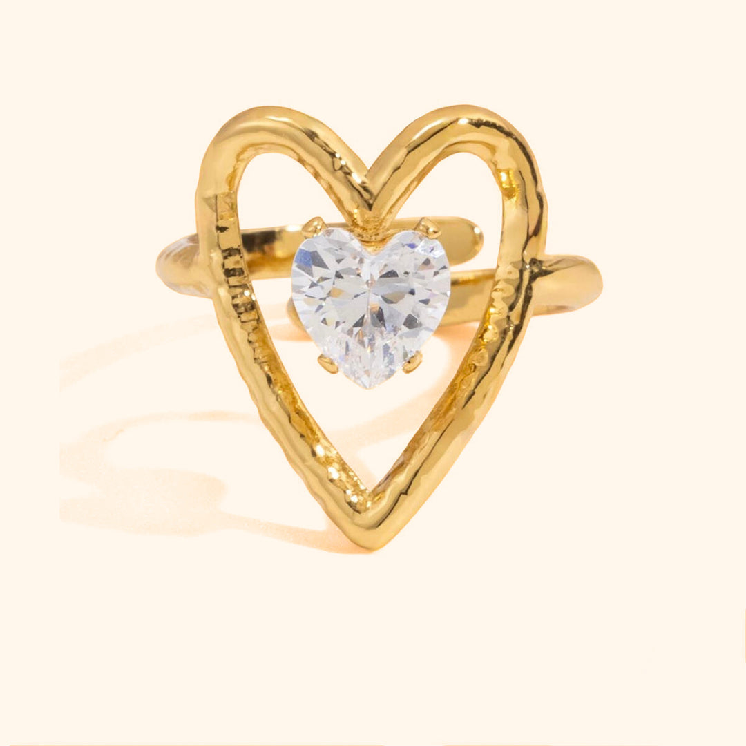 Gemma heart ring