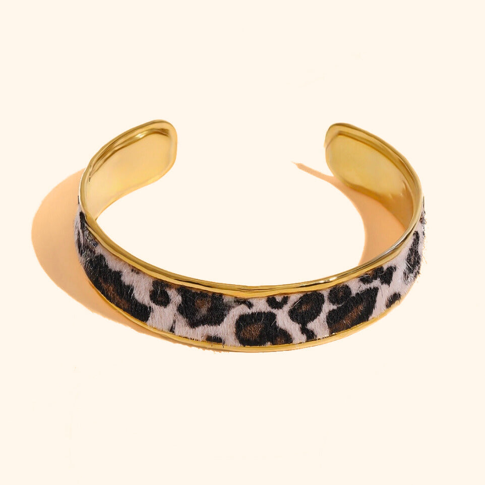 Leopard fabric bangle