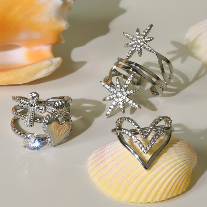 Stargaze wrapped silver ring