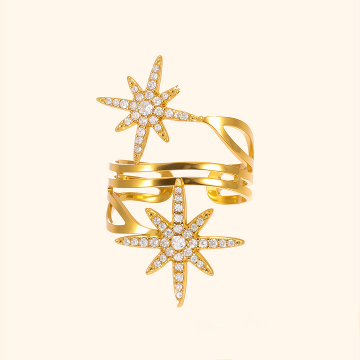 Stargaze wrapped gold ring