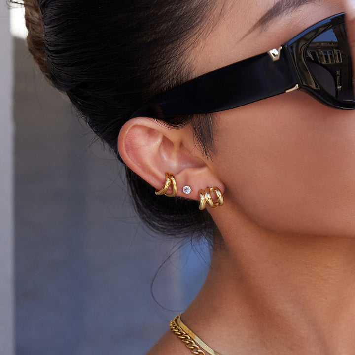 Small triple earrings