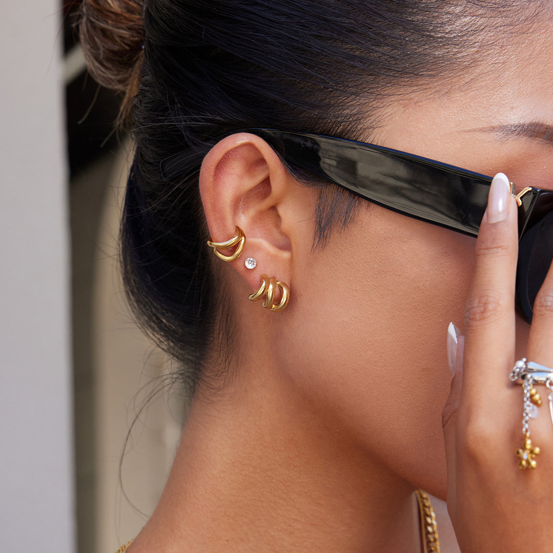 Small triple earrings